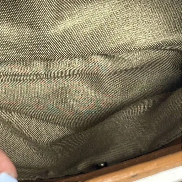 Vintage Fossil Woven Straw & Leather Top Handle Handbag Brown Casual - Picture 10 of 11